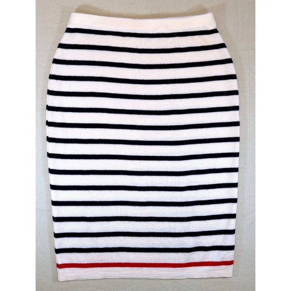 Daniel Hechter Vintage Striped Pencil Skirt Made in France Wool Blend Size 6